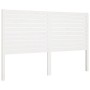 Testiera per Letto Bianca 141x4x100cm in Legno Massello di Pino