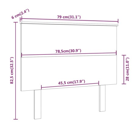 Testiera per Letto 79x6x82,5 cm Legno Massello di Pino