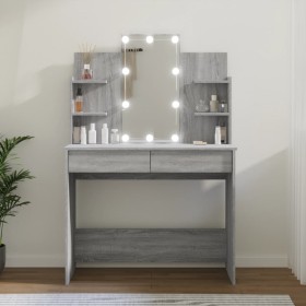 Toeletta con LED Grigio Sonoma 96x40x142 cm