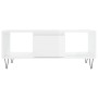 Tavolino Salotto Bianco Lucido 90x50x36,5 cm Legno Multistrato