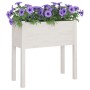 Fioriera da Giardino Bianca 70x31x70 cm Legno Massello di Pino