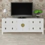 Mobile Porta TV Bianco 110x24x48 cm in Legno Multistrato