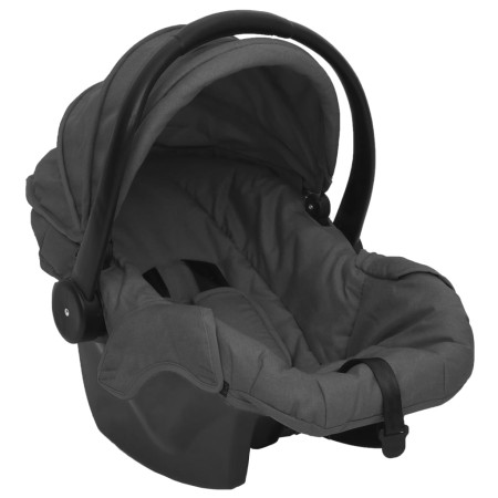 Passeggino 3 in 1 Grigio Scuro e Nero in Acciaio