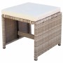 Set da Pranzo da Giardino 9 pz con Cuscini in Polyrattan Beige