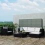 Set Divani da Giardino 6 pz con Cuscini in Polyrattan Nero