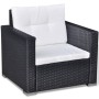 Set Divani da Giardino 6 pz con Cuscini in Polyrattan Nero