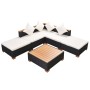 Set Divani da Giardino 6 pz con Cuscini in Polyrattan Nero