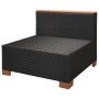 Set Divani da Giardino 6 pz con Cuscini in Polyrattan Nero