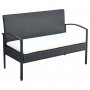 Set Divani da Giardino 4 pz con Cuscini in Polyrattan Nero