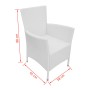 Set da Pranzo da Giardino 5 pz in Polyrattan Bianco Crema