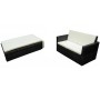 Set Divani da Giardino 2 pz con Cuscini in Polyrattan Nero