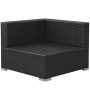 Set Divani da Giardino 3 pz con Cuscini in Polyrattan Nero