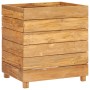 Letto Rialzato 50x40x55 cm Legno di Teak di Recupero e Acciaio