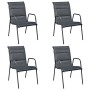 Set da Pranzo da Esterno 5 pz in Acciaio Nero