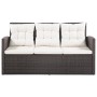 Set Divani da Giardino 5 pz con Cuscini in Polyrattan Marrone