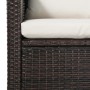 Set Divani da Giardino 5 pz con Cuscini in Polyrattan Marrone