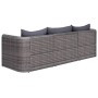 Set Divani da Giardino 3 pz con Cuscini Grigio in Polyrattan