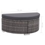 Set Divani da Giardino 8 pz con Cuscini in Polyrattan Grigio