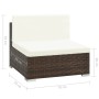 Set Divani da Giardino 6 pz con Cuscini in Polyrattan Marrone