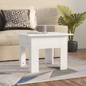 Tavolino da Salotto Bianco Lucido 55x55x42 cm Legno Multistrato