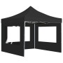 Gazebo Pieghevole con Pareti in Alluminio 3x3 m Antracite