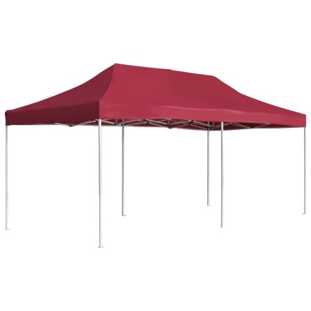 Gazebo Professionale Pieghevole in Alluminio 6x3 m Rosso Vino