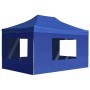 Gazebo Professionale Pieghevole Pareti Alluminio 4,5x3m Blu