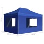 Gazebo Professionale Pieghevole Pareti Alluminio 4,5x3m Blu