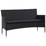 Set Divani da Giardino 5 pz con Cuscini in Polyrattan Nero