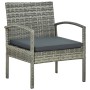 Set Divani da Giardino 4 pz con Cuscini in Polyrattan Grigio