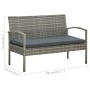 Set Divani da Giardino 4 pz con Cuscini in Polyrattan Grigio