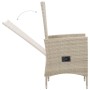 Set da Pranzo da Giardino 9 pz con Cuscini in Polyrattan Beige