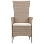 Sedie da Esterno 2 pz con Cuscini in Polyrattan Beige