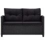 Set Divani da Giardino 6 pz con Cuscini in Polyrattan Nero