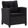 Set Divani da Giardino 6 pz con Cuscini in Polyrattan Nero