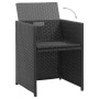 Set da Pranzo da Giardino 9 pz con Cuscini in Polyrattan Nero