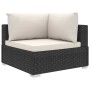 Set Divani da Giardino 4 pz con Cuscini in Polyrattan Nero