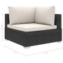 Set Divani da Giardino 4 pz con Cuscini in Polyrattan Nero