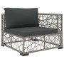 Set Divani da Giardino 6 pz con Cuscini in Polyrattan Grigio