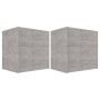 Comodini 2 pz Grigio Cemento 40x30x40 cm in Legno Multistrato