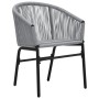 Set da Bistrot 3 pz con Cuscini in Polyrattan Grigio