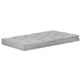 Cuscino per Pallet e Pavimento in Cotone 120x80x10 cm Grigio