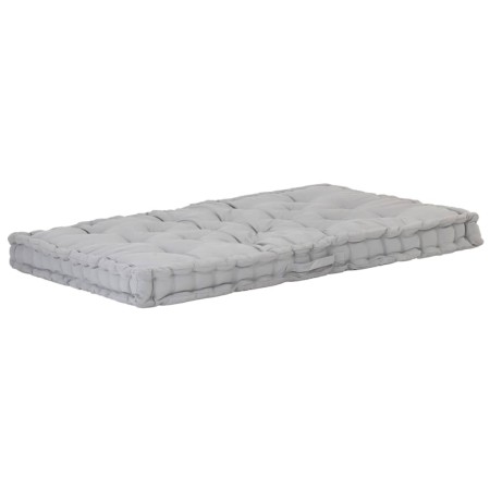 Cuscino per Pallet e Pavimento in Cotone 120x80x10 cm Grigio