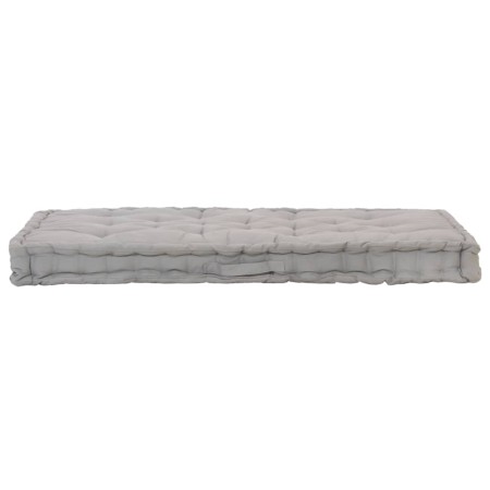 Cuscino per Pallet e Pavimento in Cotone 120x80x10 cm Grigio