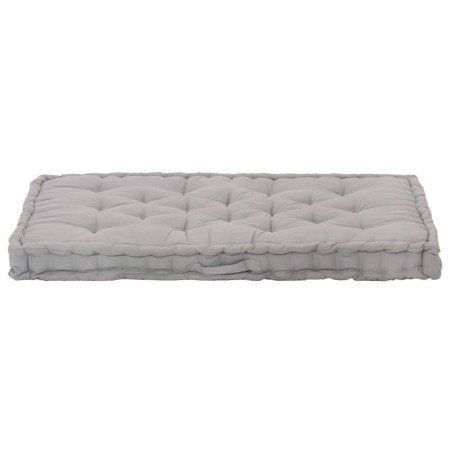 Cuscino per Pallet e Pavimento in Cotone 120x80x10 cm Grigio