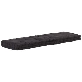 Cuscino per Pallet e Pavimento in Cotone 120x40x7 cm Nero