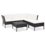 Set Divani da Giardino 6 pz con Cuscini in Polyrattan Nero