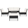 Set Divani da Giardino 6 pz con Cuscini in Polyrattan Nero