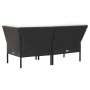 Set Divani da Giardino 6 pz con Cuscini in Polyrattan Nero