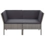 Set Divani da Giardino 6 pz con Cuscini in Polyrattan Grigio